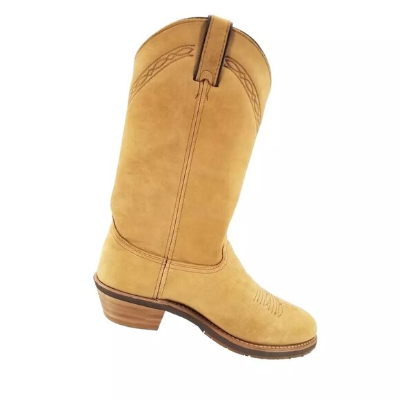 Abilene Boots Mens 12in Western Work Tan Cowhide Cowboy Boots Size8.5 D